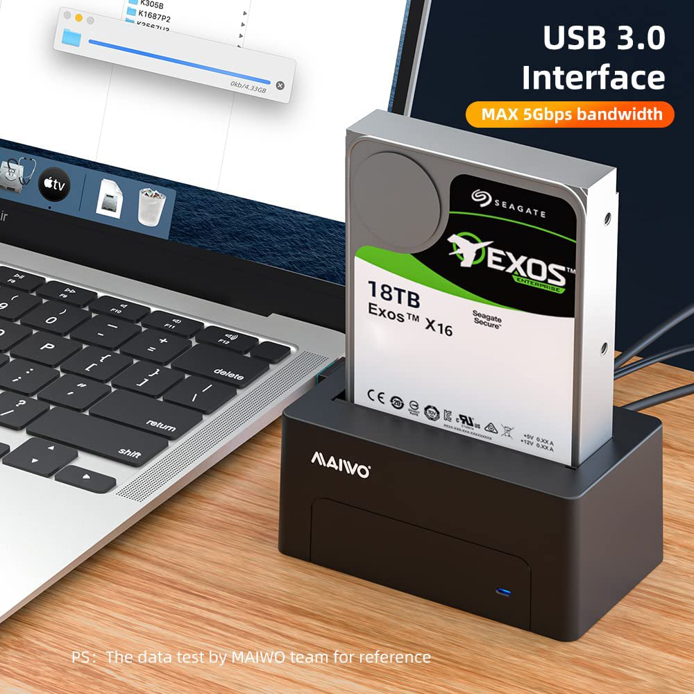 Maiwo USB3.0 to Mini SAS HDD Docking Station For 2.5inch / 3.5inch SFF-8482 SAS 5Gbps Black K308-SAS