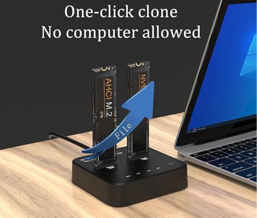 NVMe AHCI M.2 SSD Duplicator, USB3.2 Type C 20Gbps Clone Docking Station, Support One Key Cloner Copy Function K3016P2 Maiwo