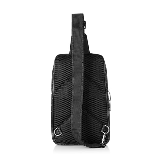 WIWU Black Crossbody Bag - Fingerprint Lock, Waterproof, Adjustable Strap