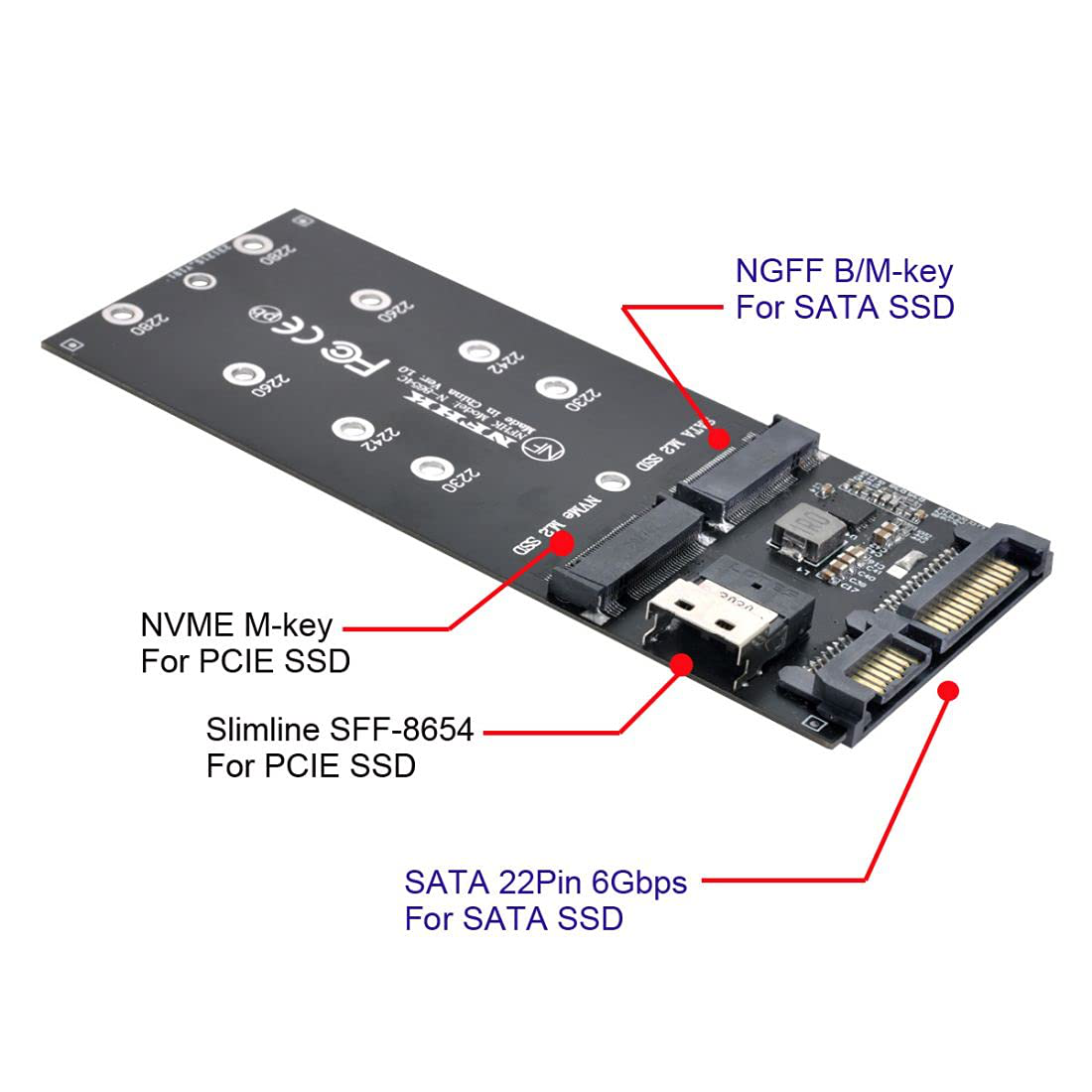 M.2 NGFF SSD AND NVMe M.2 SSD to SATA