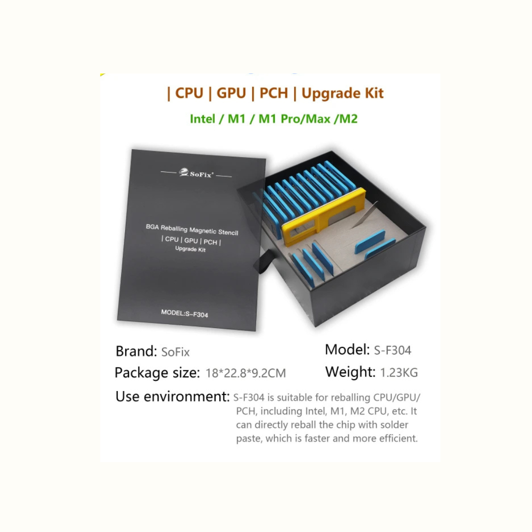 S-F304 Inter | M1 | M1 Pro | M2 CPU | GPU | PCH , BGA Reballing Stencil