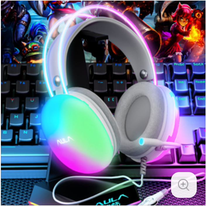 AULA S505 Wired Gaming Headphone with Transparent RGB Light Effect