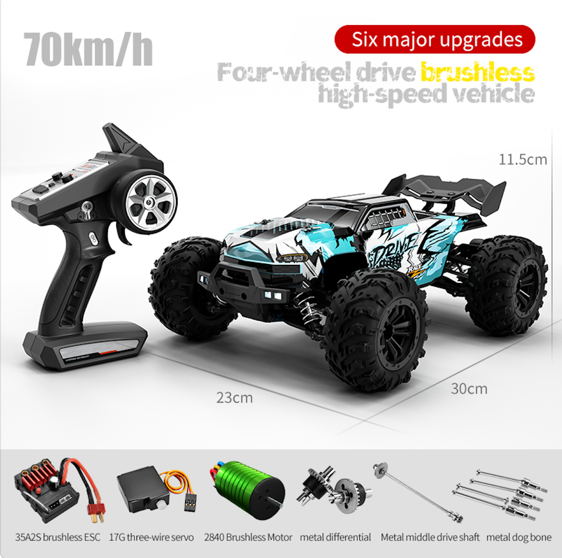 16102 Drive PRO 70 KM/H Brushless Motor Power RC Car