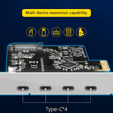 USB3.1 type C PCI express card with four type C ports KC019 Maiwo