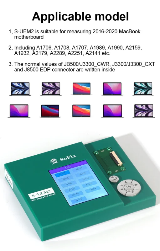 S-UEM2 USB-C & EDP Connector Tester for MacBook Logic Boards – Precision Diagnostics & Repair Tool